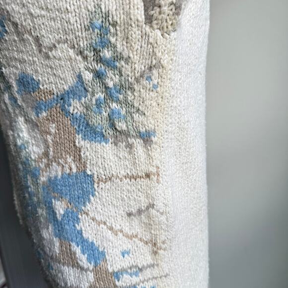 Eagle’s Eye Ski Scene Cardigan Sweater Winter Zip Front Women’s Small - Picture 11 of 13